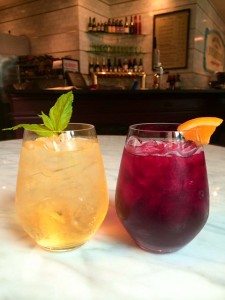 The Sangrias and Snakebite The Sangrias and Snakebite, a mixture of beer and hard cider, go well with sweet and savory foods.