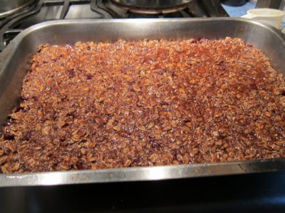 Lavender Oat Bar Dough will be stiff and sticky Stiff and sticky dough in pan