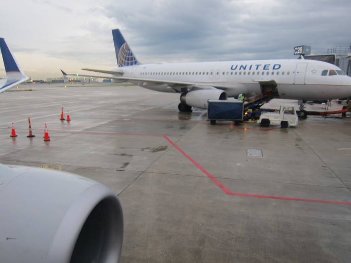 United Airlines plane at terminal United Airlines landing