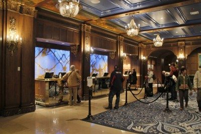 A grand lobby, paneled hallways, and chandeliers add to the elegance of Le Chateau Frontenac.