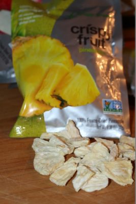 Crispy Green Fruit comes in individual packets easy to tuck inside your backpack or suitcase.