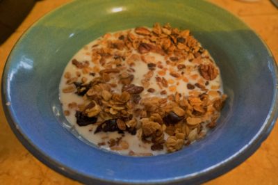 This recipe for cherry granola is chewy and delicious.