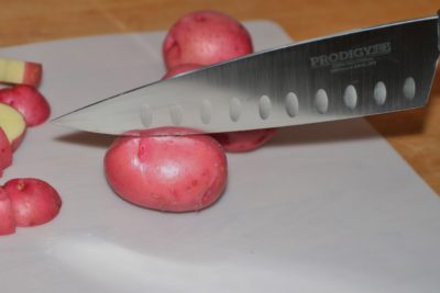 The Prodigy chef's knife is beefy without the excessive weight of some large knives.