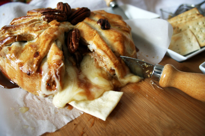 Caramel Pecan Baked Brie with Kahlua Recipe