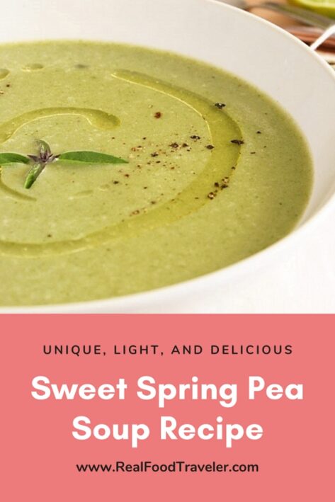 Spring Sweet Pea Soup for Pinterest.