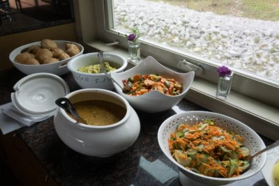 Vegetarian fare is always available at Isha meditation and yoga center.