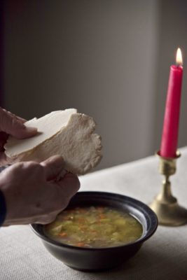 soup and crackers