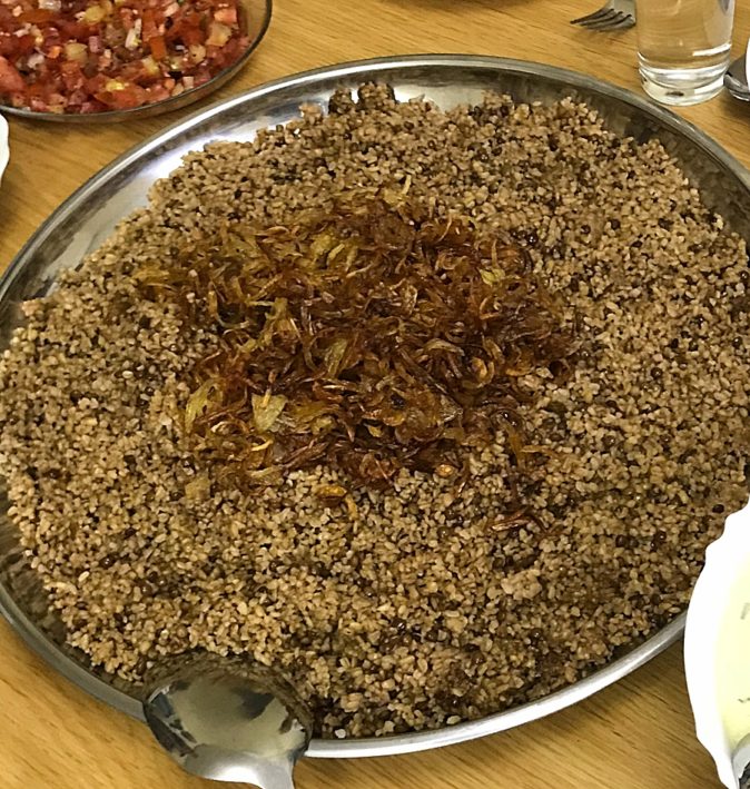 On the olive trail in Jordan, it's not uncommon to eat Mujadarra pilaf.