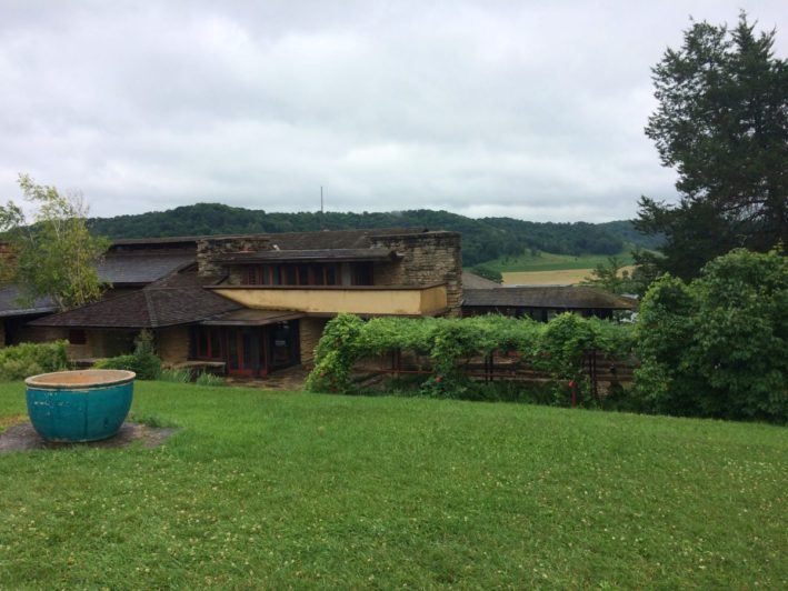 Frank Lloyd Wright home that he lived in, on his family's homestead in Wisconsin.