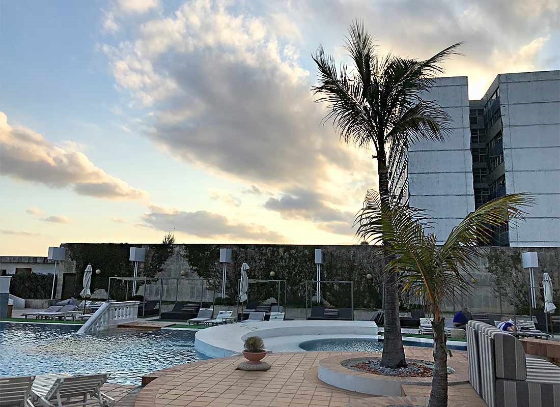 The pool during a weekend in Havana.