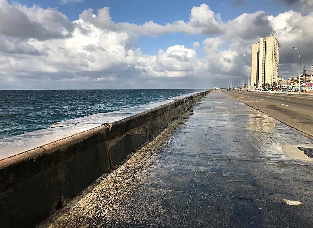The seawall in Havana.