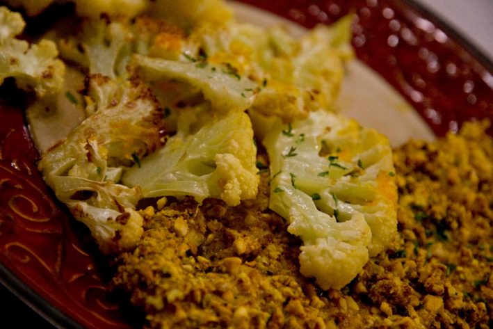 A cauliflower dish from the Healthy Jewish Kitchen cookbook.