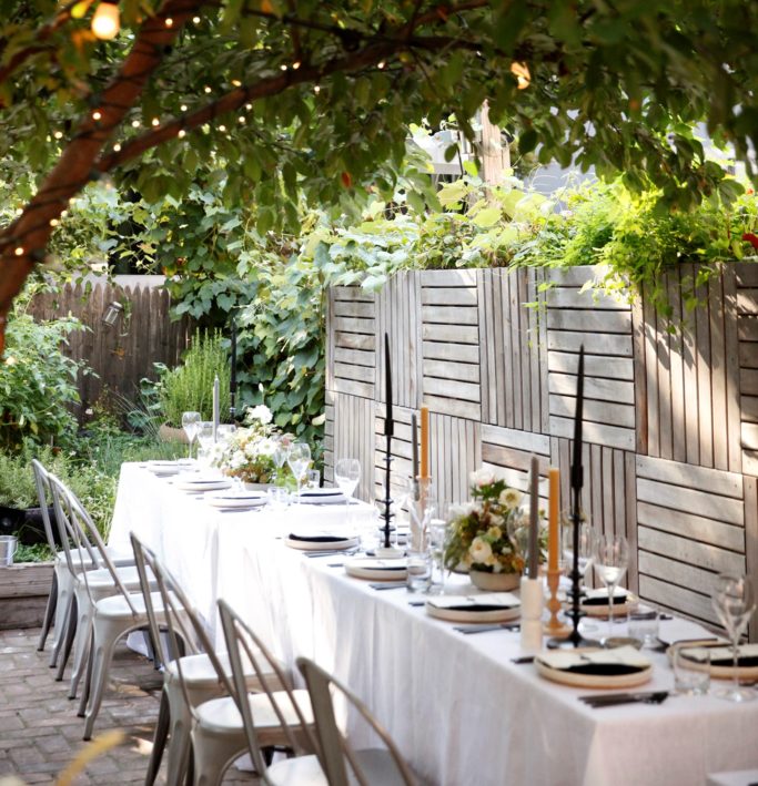 Faun restaurant's long tables.