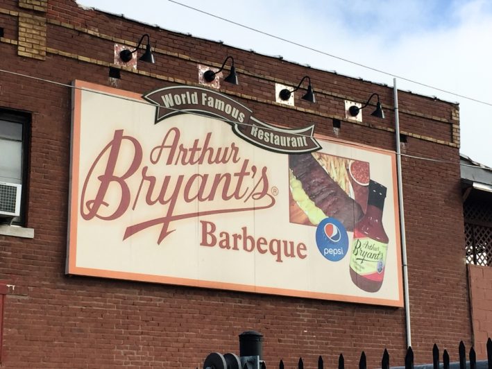 The sign for Arthur Bryant's Kansas City Barbecue.