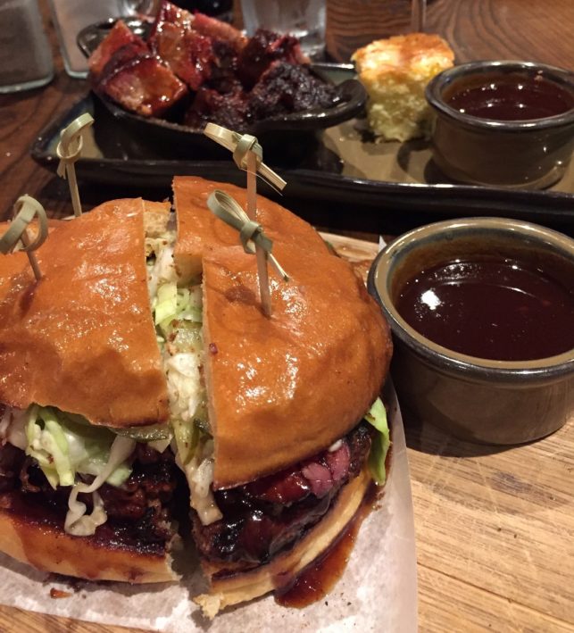 A Burnt End Burger served by Q39, more barbecue in St. Louis.