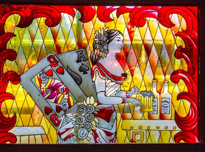 Stained glass in Tombstone, near Tucson, Arizona.