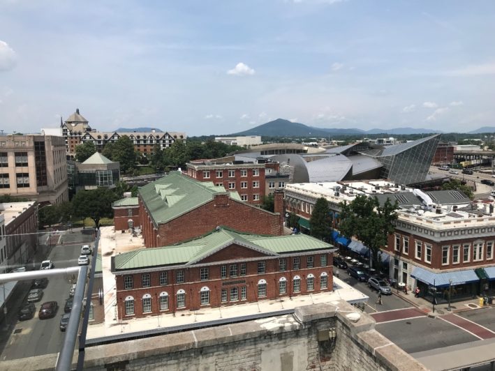 Where to eat in Roanoke - get a view from the Center of the Square.