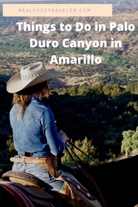 A woman on horseback in Palo Duro Canyon in Amarillo.