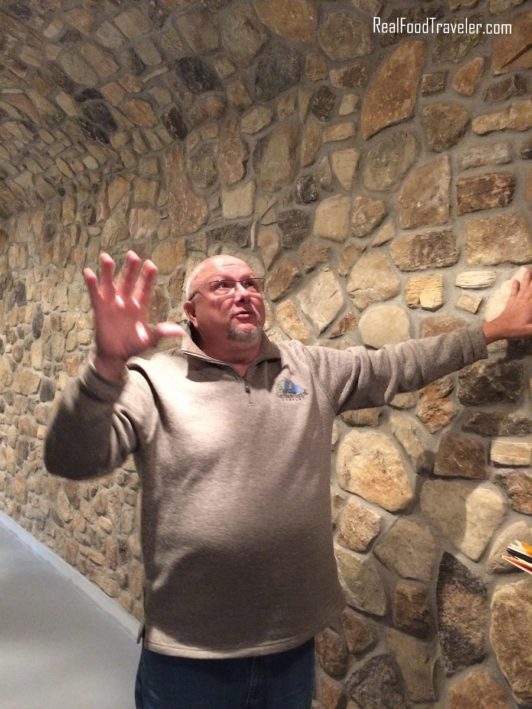 Mike Brennenstuhl of Door Artisan Cheese Co shows off the Cheese Cave #3