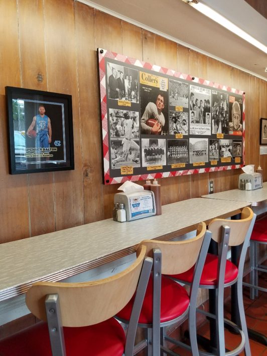 Little Pigs BBQ in Asheville, North Carolina has simple but fun decor.