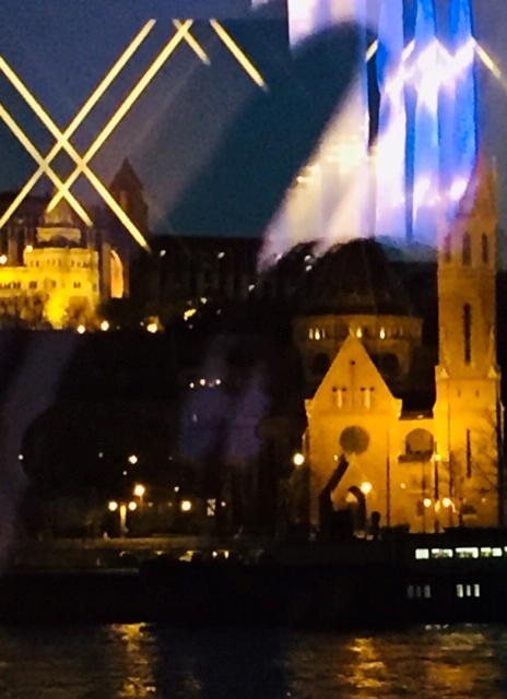 Buda Castle in reflection when exploring Hungarian wine.