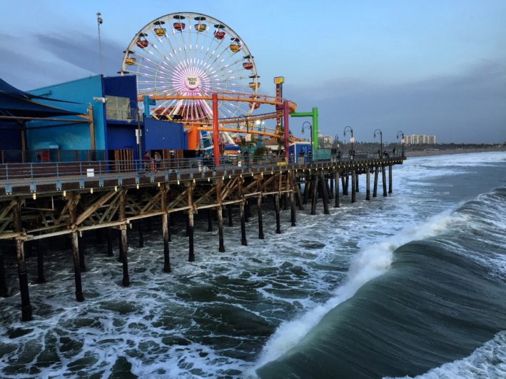 The Santa Monica Pier's ferris wheel.