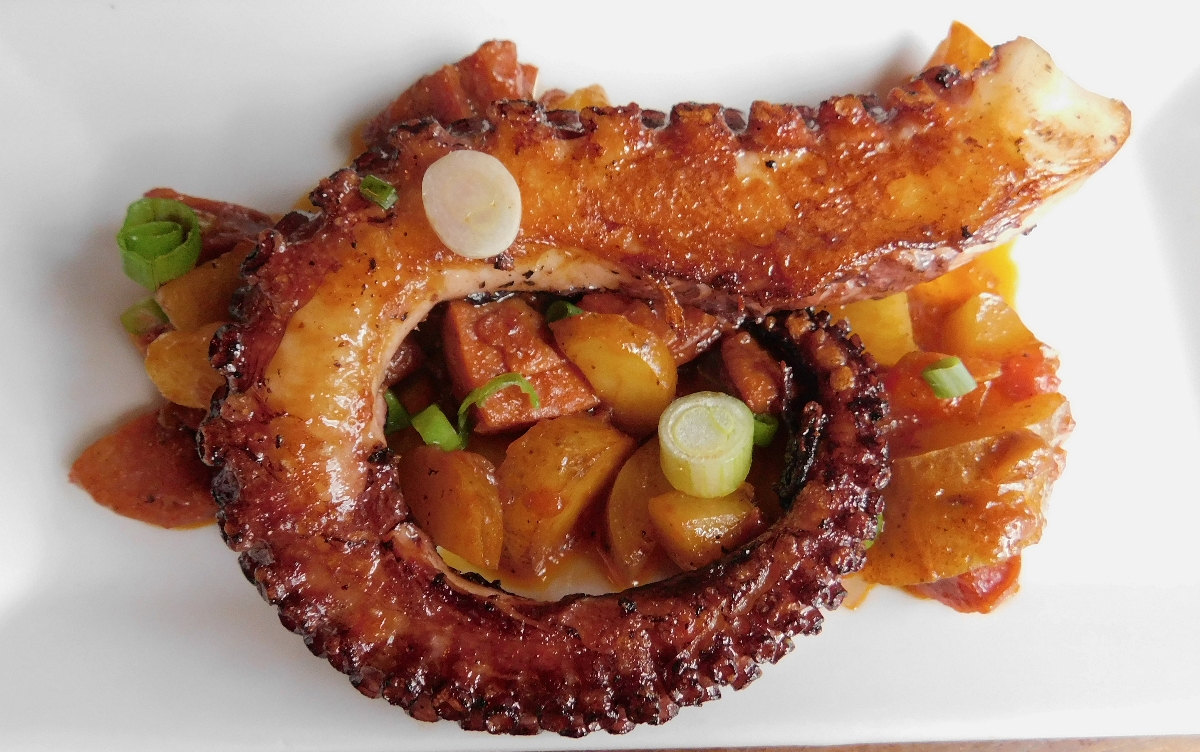Grilled squid from Barcelona in Boston.