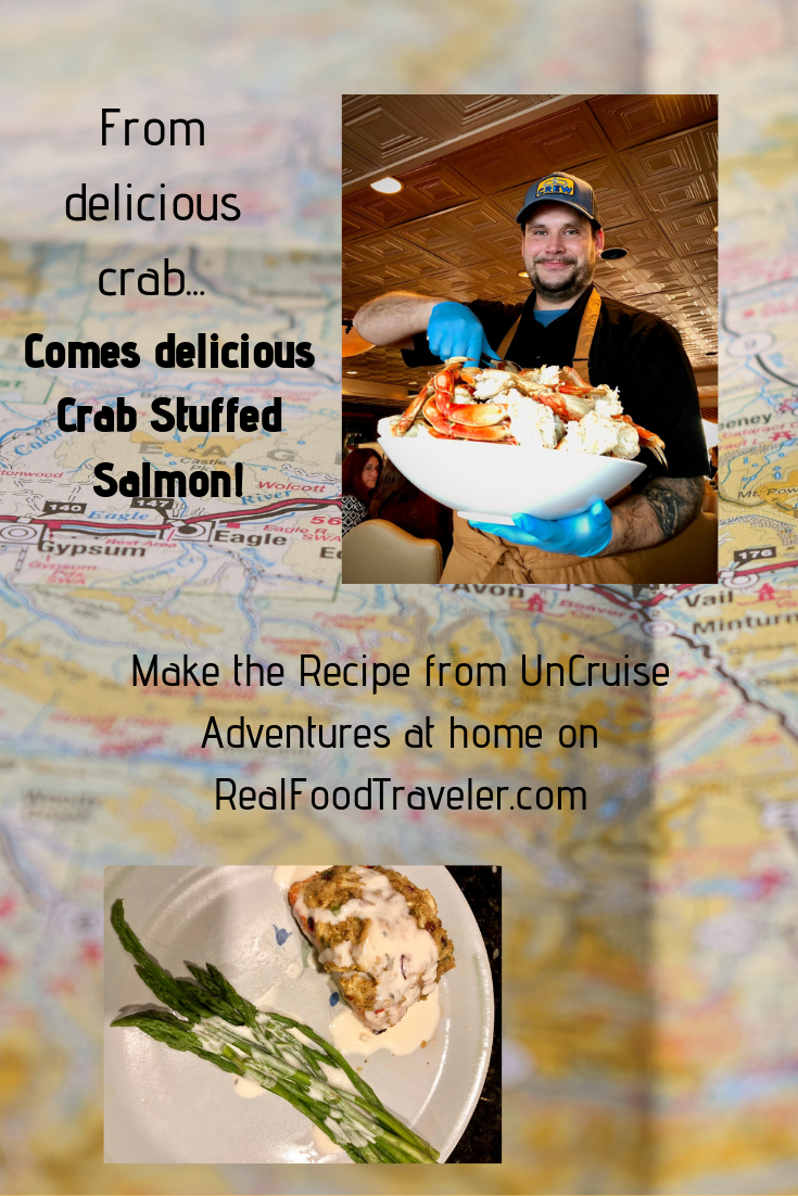 Pin this Crab Stuffed Salmon to Pinterest.