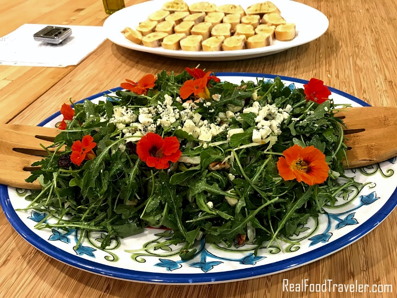 How to plate a salad is a cooking tip learned from Savory Spoon Cooking School.
