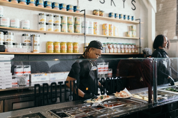 The decor of Slim & Husky's is sleek.