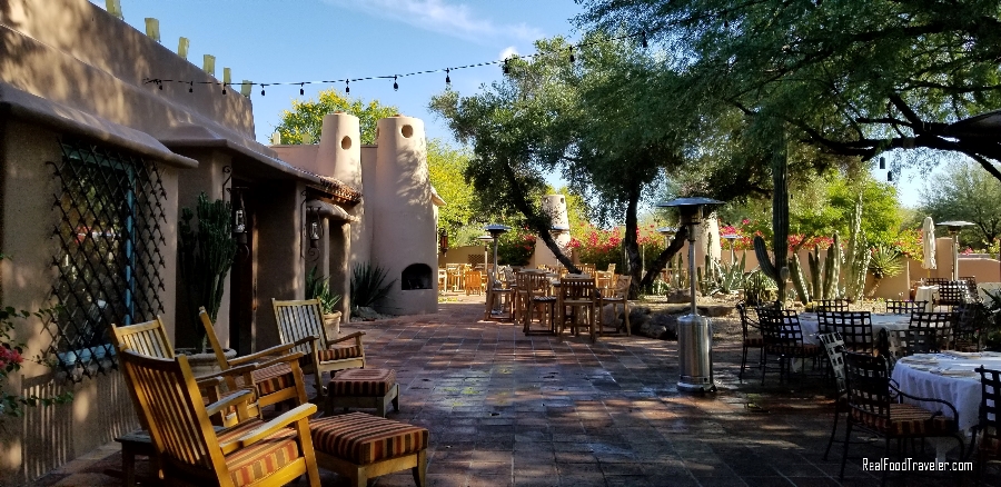 The patio at Hermosa Inn, Scottsdale, AZ