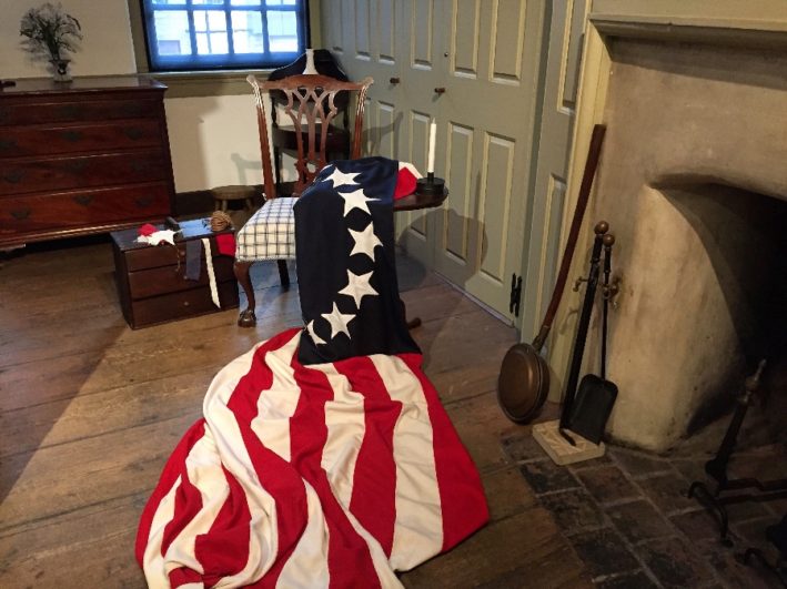 Betsy Ross House as it might have looked when she was making the first American flag.