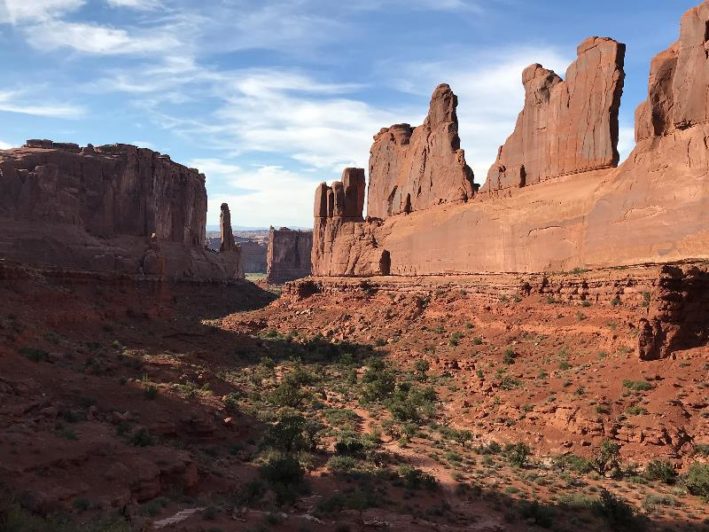 The Park Avenue Trail in Moab on a road trip.
