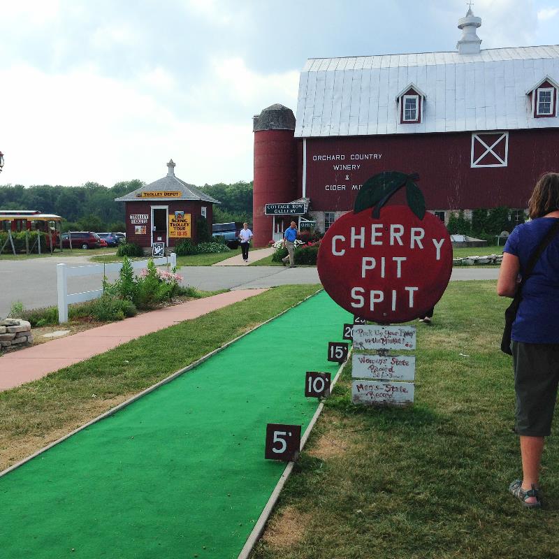 See how far you can spit a cherry pit in Door County.