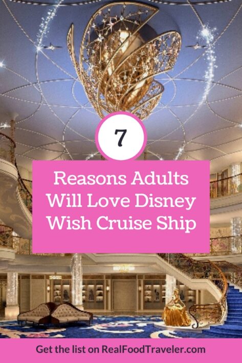 Disney Wish Cruise Ship pinterest pin of Grand Hall.