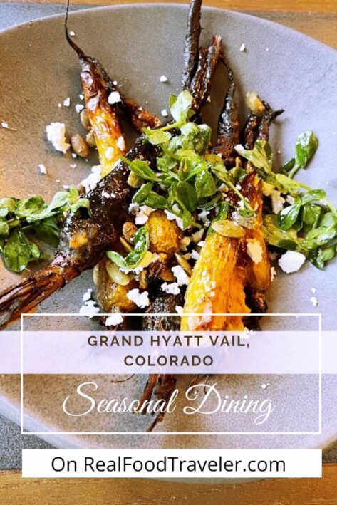A plate of carrots and greens for a Pinterest Pin