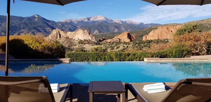 The infinity pool at Garden of the Gods Resort and Spa.