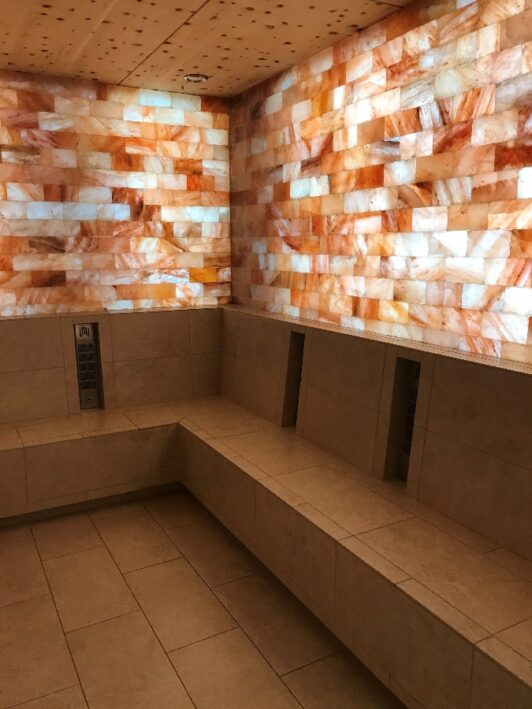 A sauna room at the Garden of the Gods STRATA center.