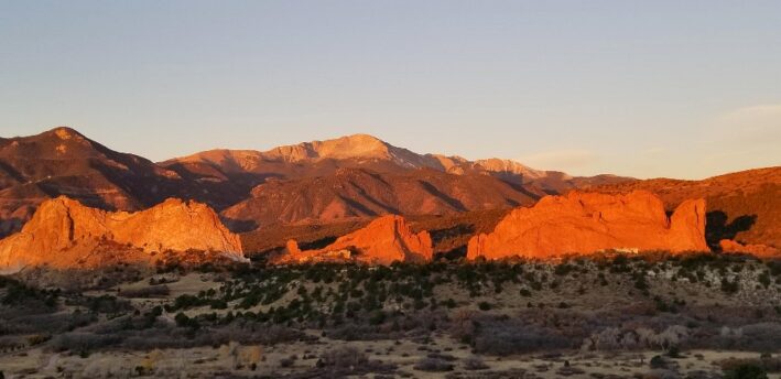 Sunrise on the rocks of Garden of the Gods.