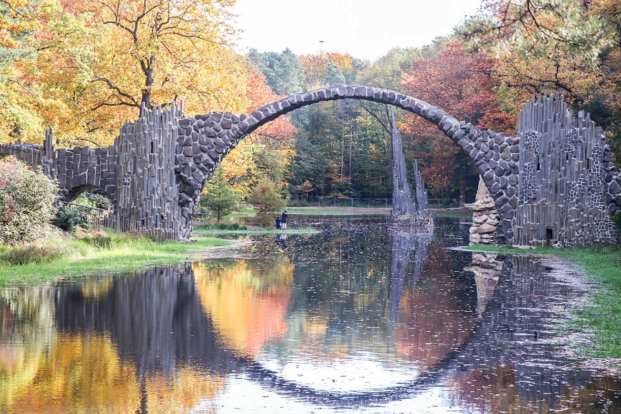Devils Bridge at Kromlau Park in Dresden.