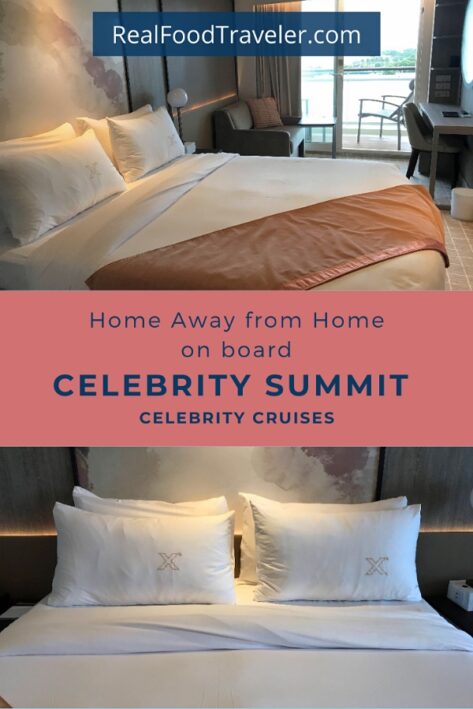 The bed and stateroom on Celebrity Summit cruise ship