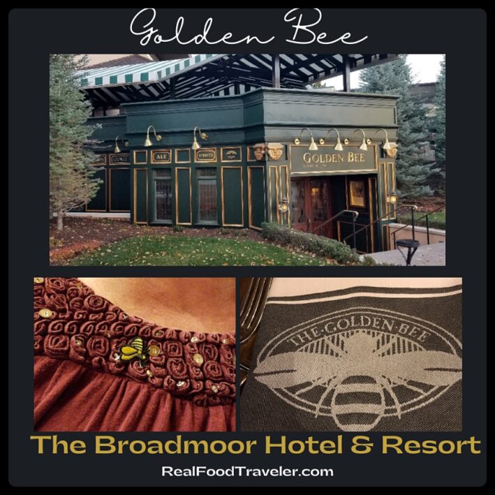The exterior and details of The Golden Bee Pub.