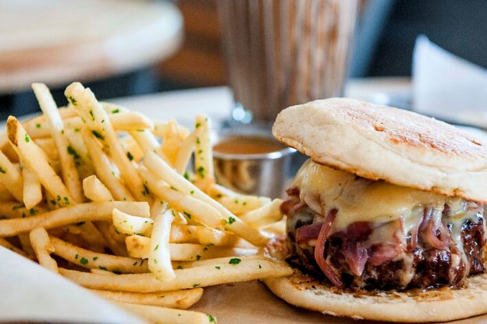 The popular LoLa Burger and fries.