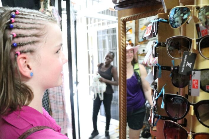 Cruising with kids means special hairdos in port