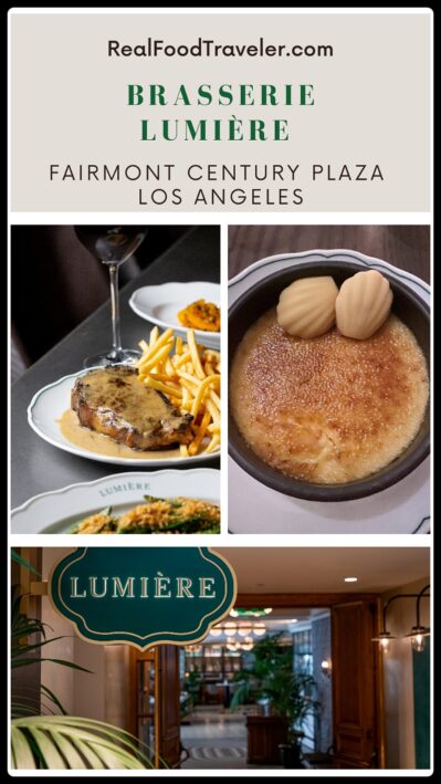 Scenes from a visit to Lumiere restaurant at the Fairmont Century Plaza