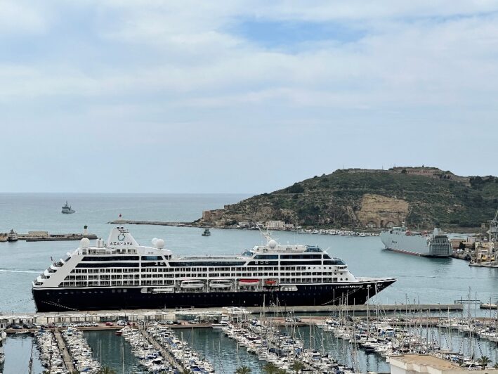 The Azamara Pursuit at Cartagena Spain Port.