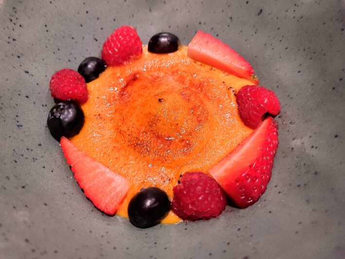 Pumpkin creme dessert at Almanac Barcelona