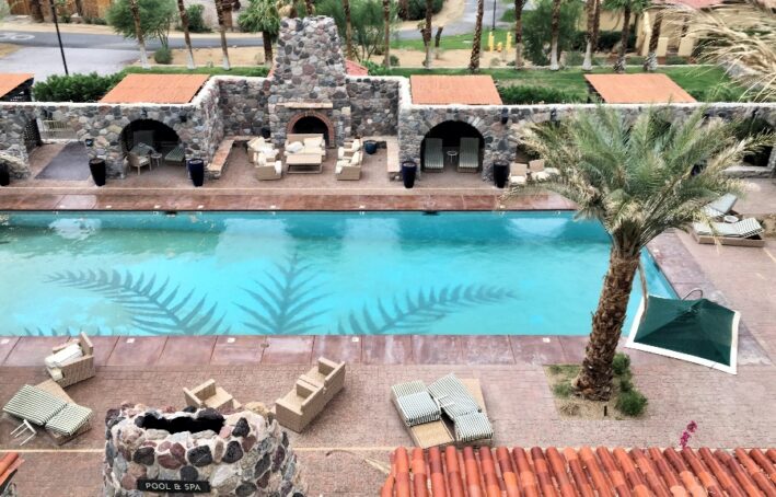 Sands blew everything over at the pool in Death Valley