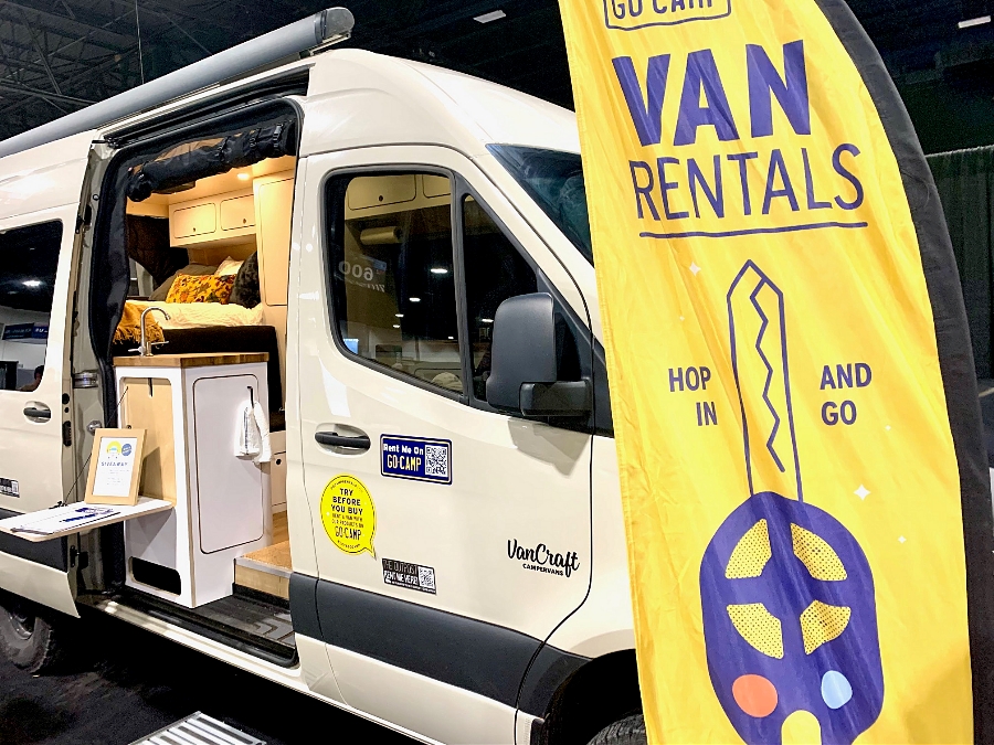 Go Camp van rental at the Travel and Adventure Show in Denver