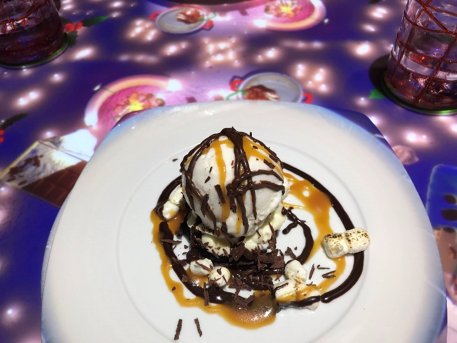 Dessert during Le Petit Chef dining experience on Celebrity Summit.
